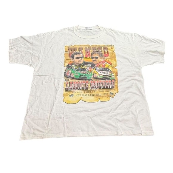 Vtg 90s Wanted The Labonte‎ Brothers Nascar T-Shirt 1990s XL USA Texas Kelloggs - Picture 1 of 13